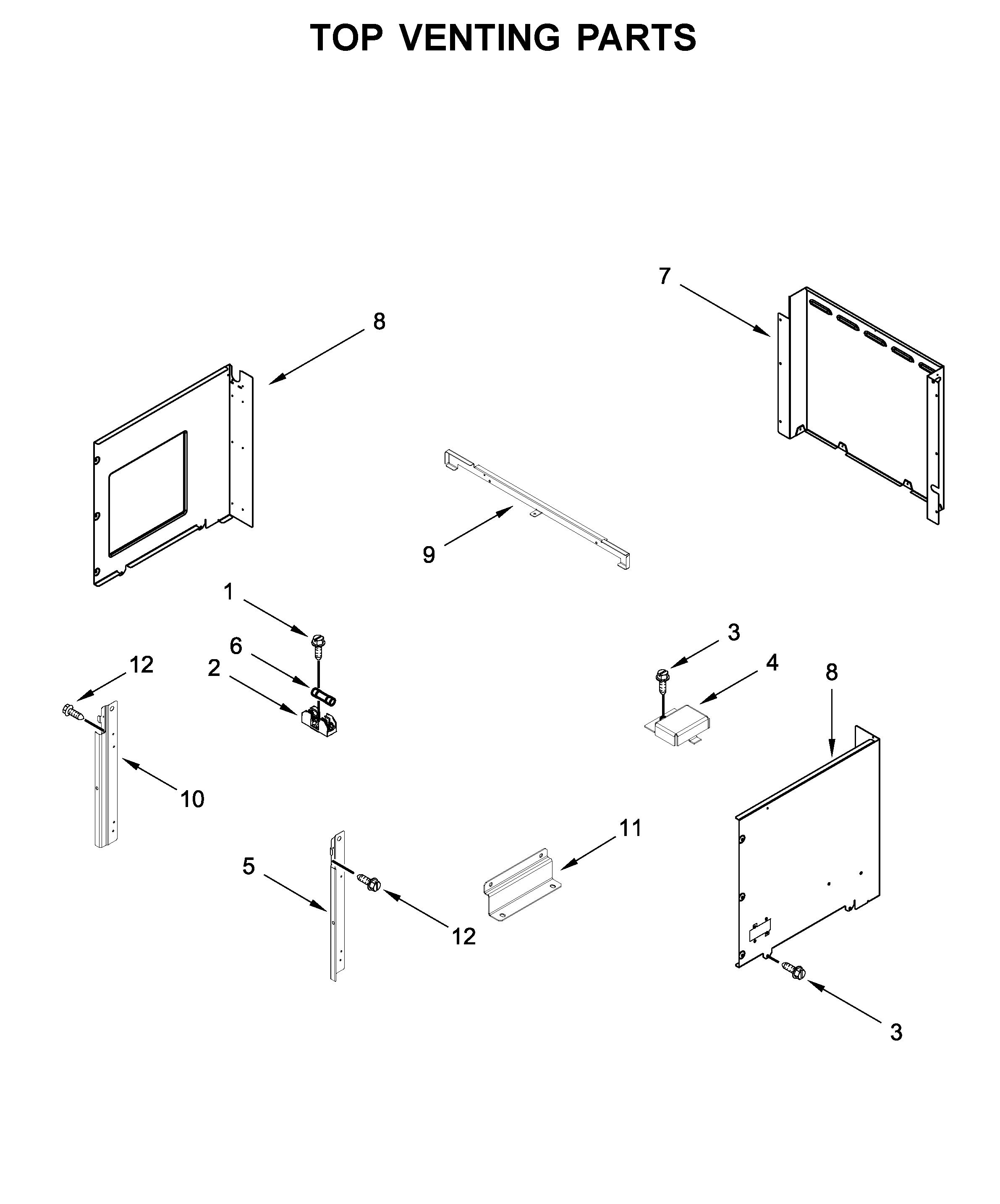 Top venting parts