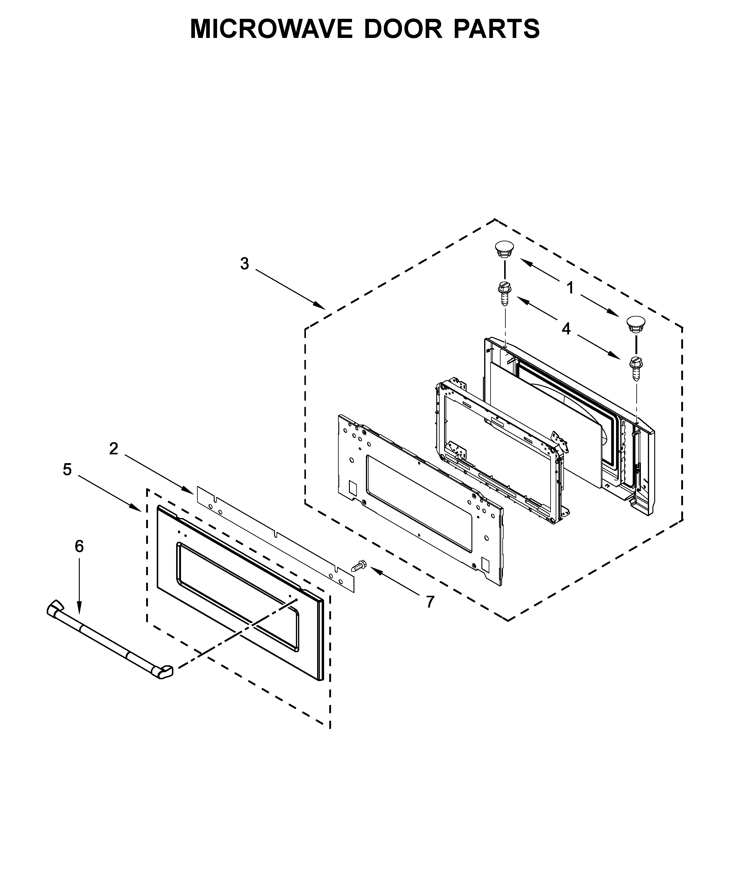 Microwave door parts