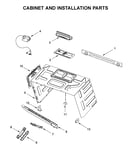 Cabinet and installation parts