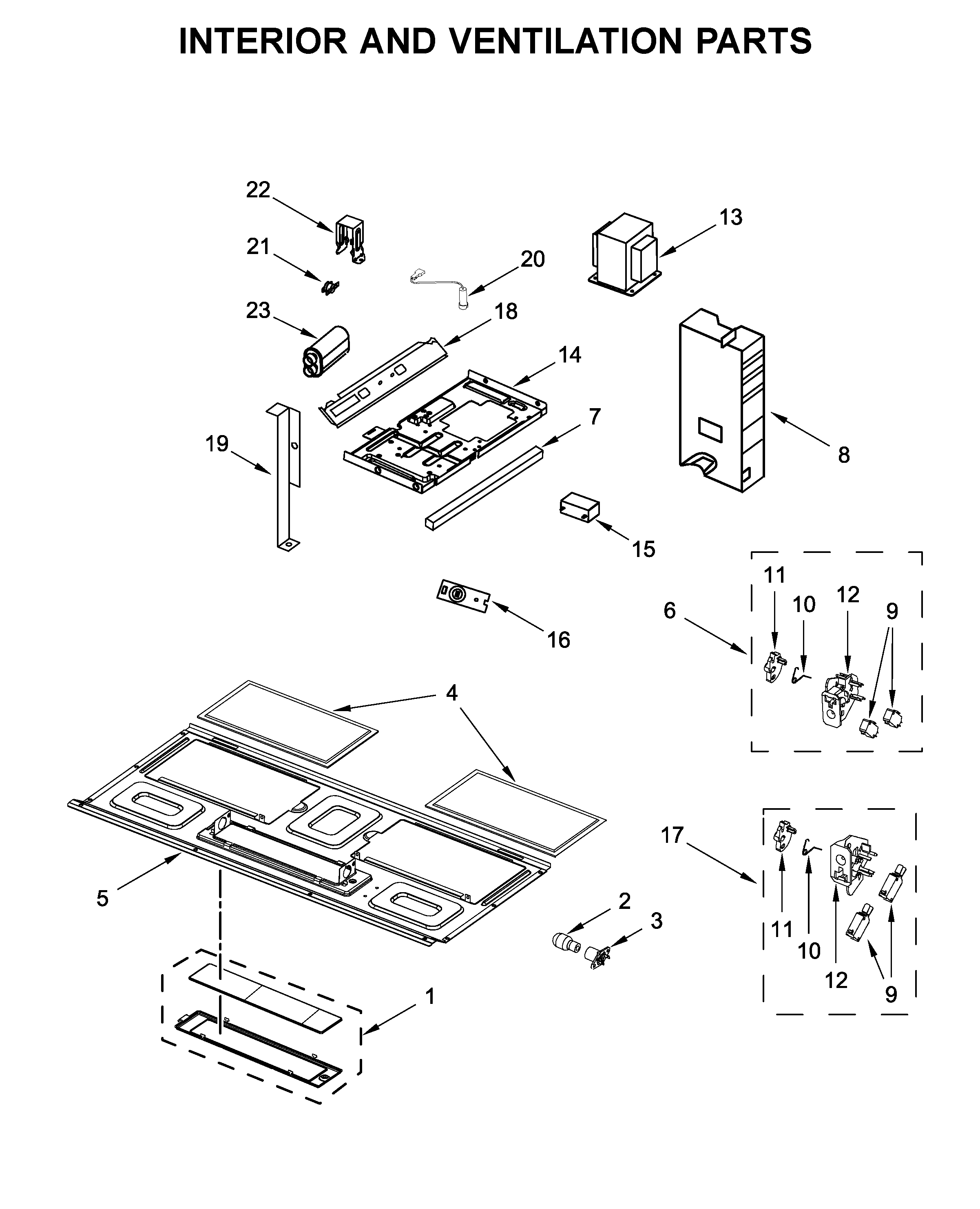 Interior and ventilation parts