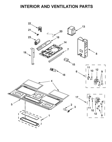 Interior and ventilation parts