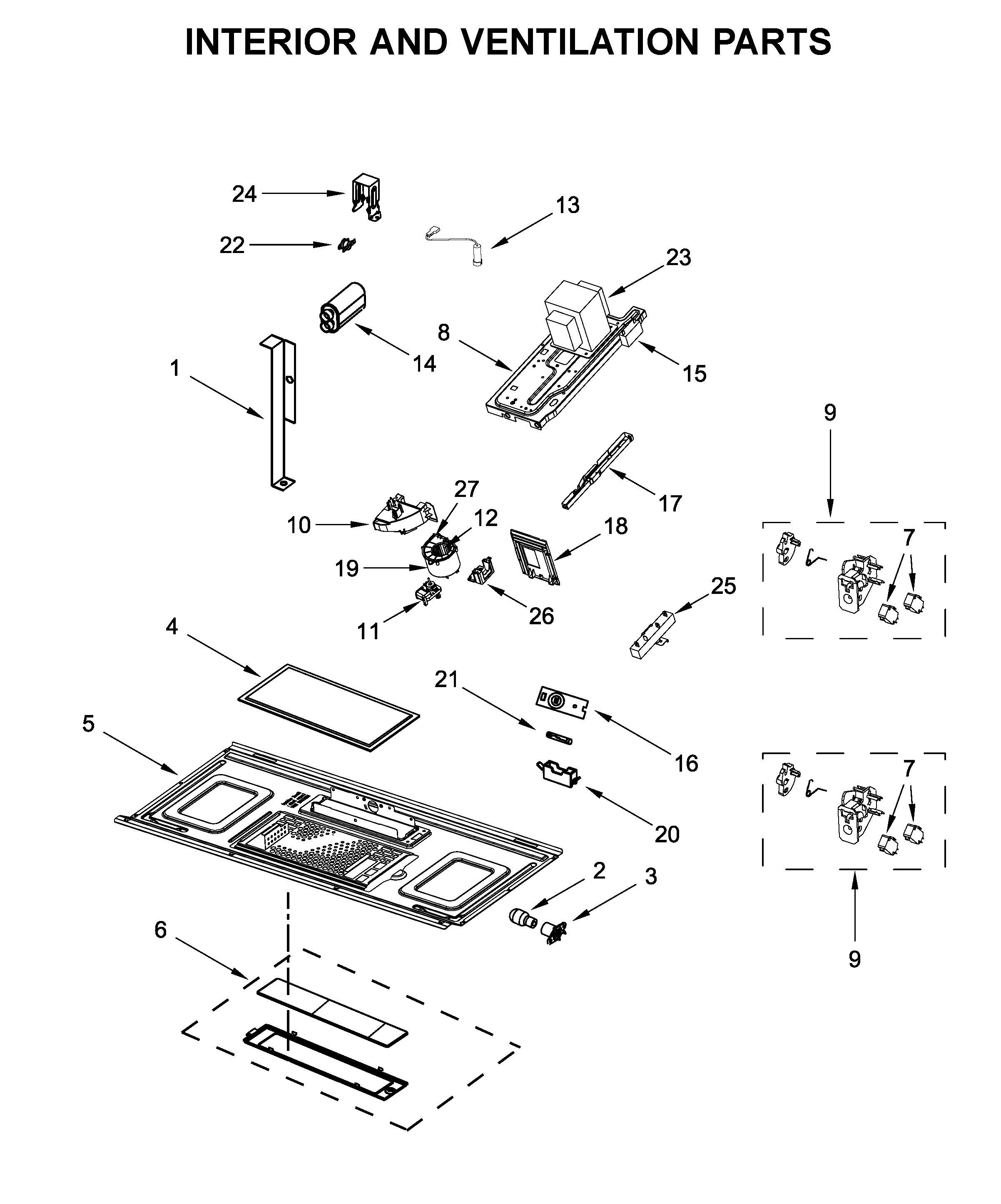 Interior and ventilation parts