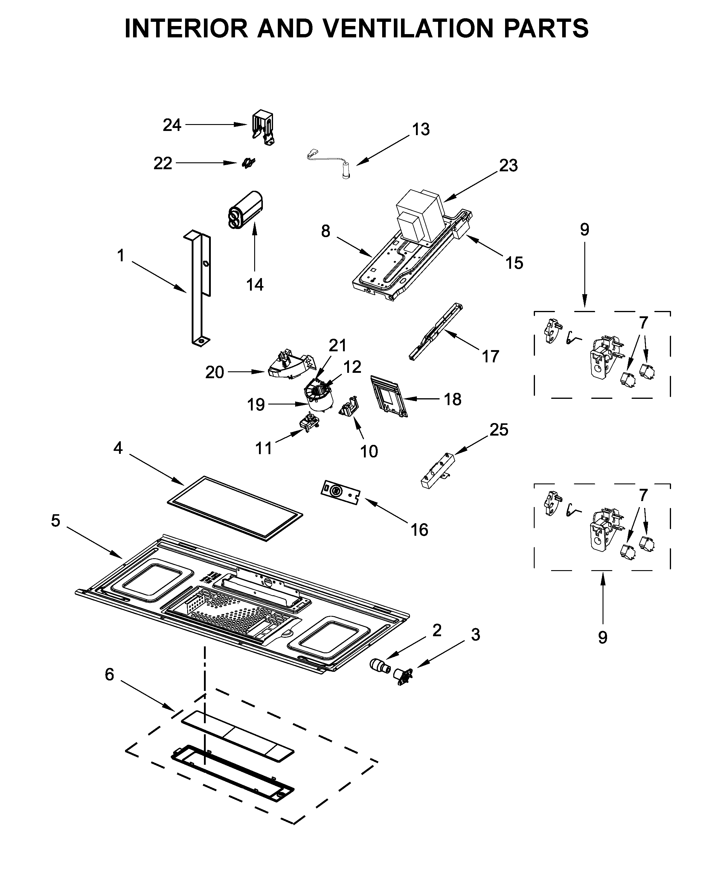 Interior and ventilation parts