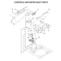 Amana NTW4516FW3 controls and water inlet parts diagram