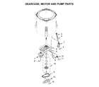 Amana NTW4516FW3 gearcase, motor and pump parts diagram