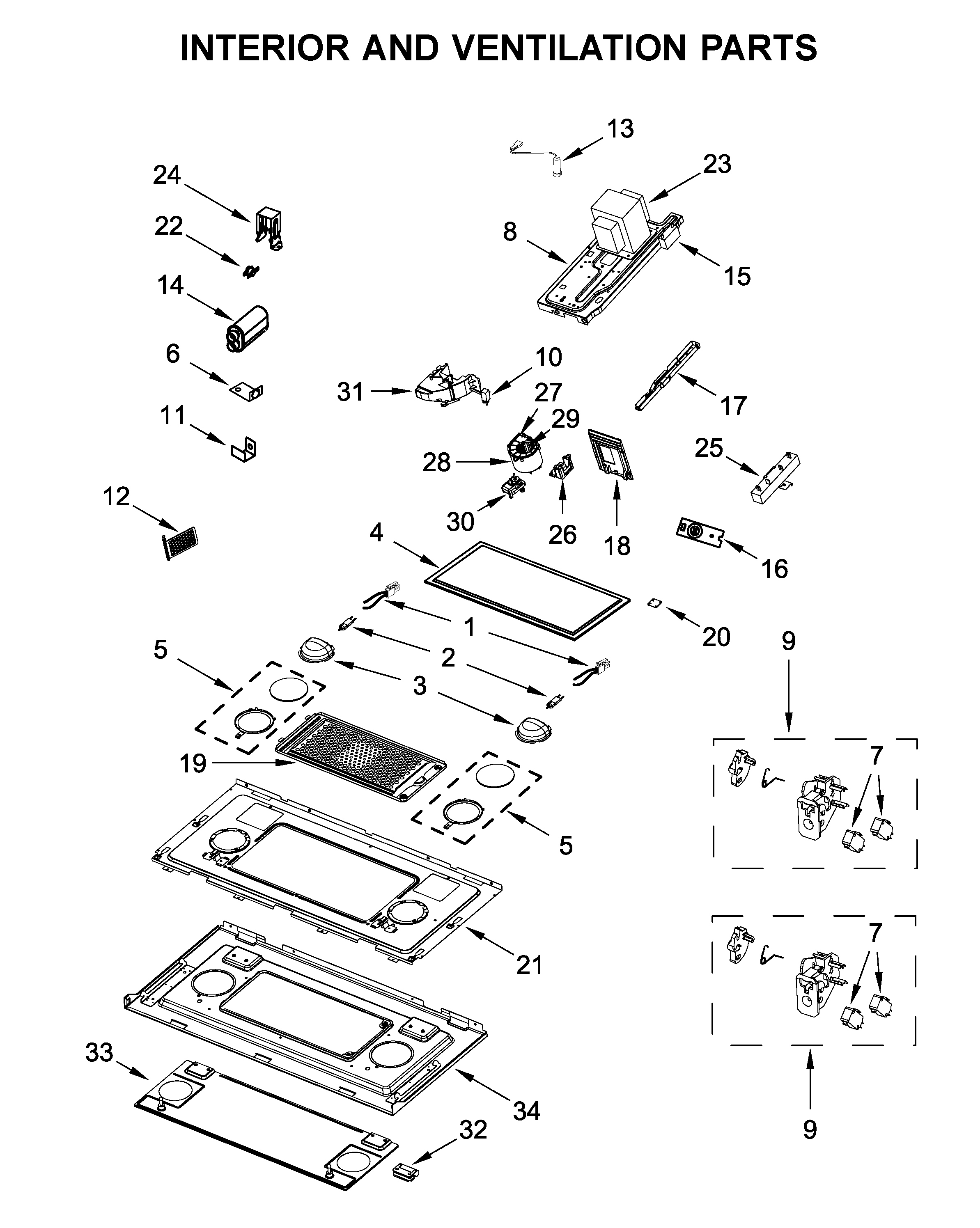 INTERIOR AND VENTILATION PARTS