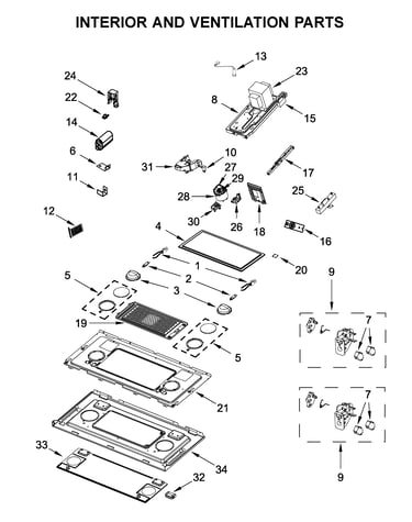 Interior and ventilation parts