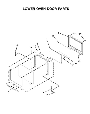 Lower oven door parts