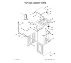 Whirlpool WTW4850HW1 top and cabinet parts diagram