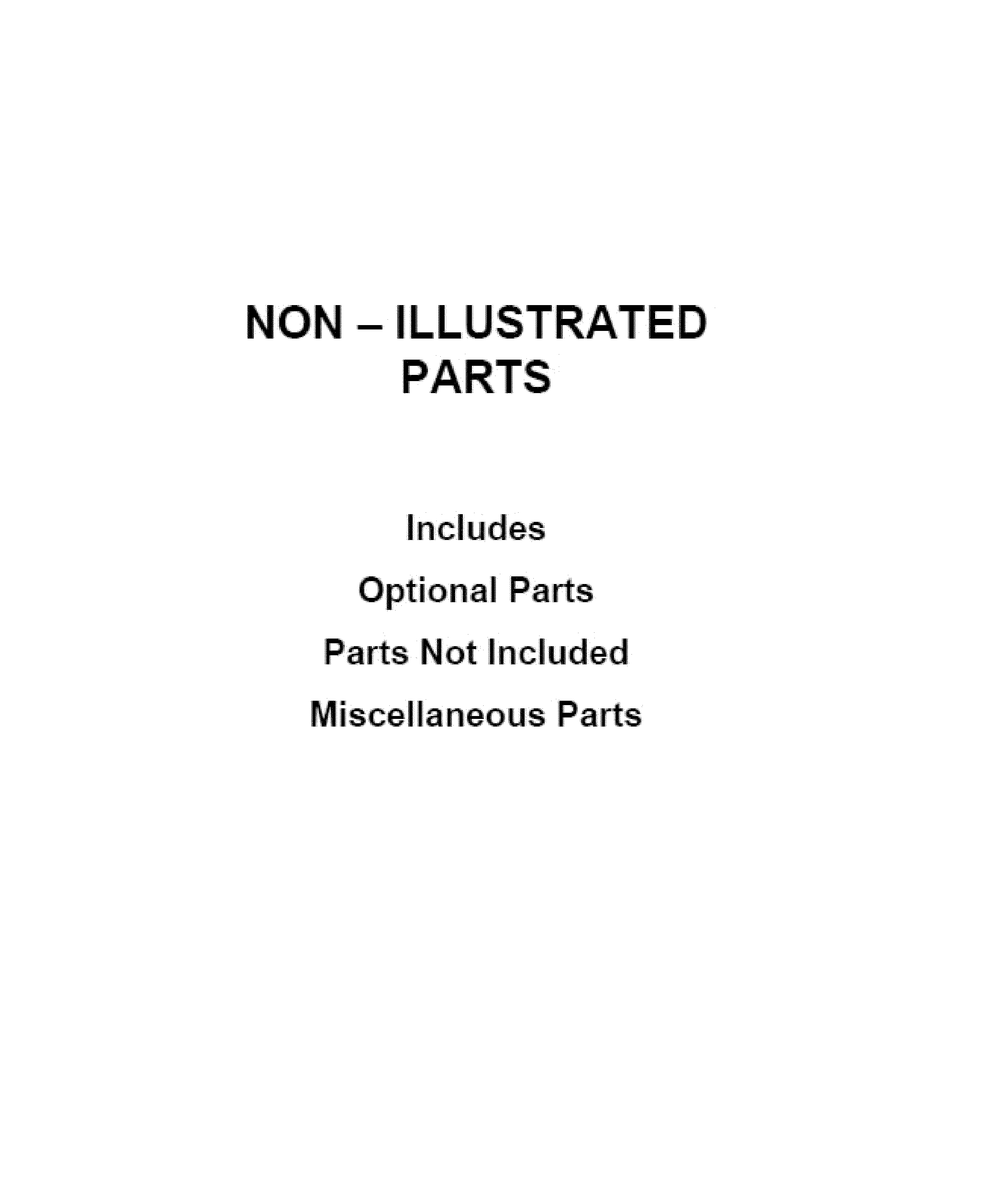 OPTIONAL PARTS (NOT INCLUDED)