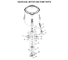 Whirlpool WTW4855HW1 gearcase, motor and pump parts diagram