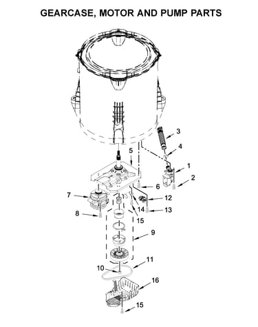 Gearcase, motor and pump parts