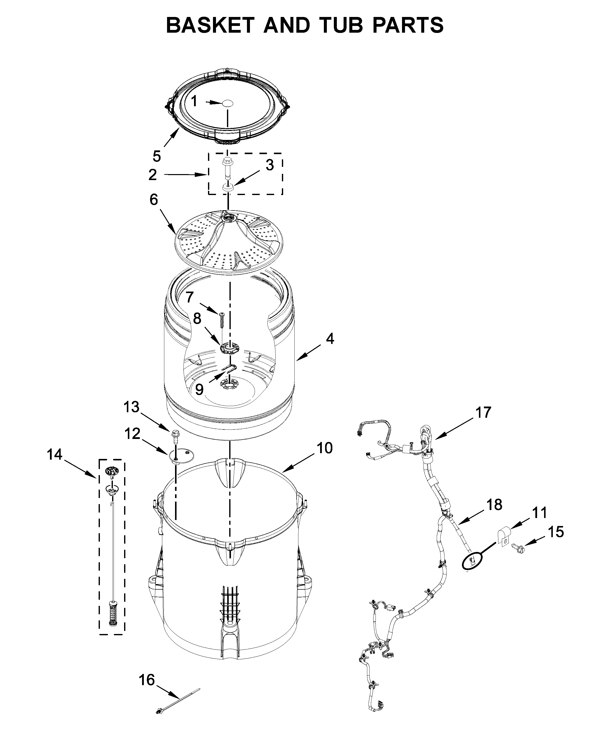 Basket and tub parts