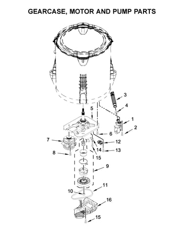 Gearcase, motor and pump parts
