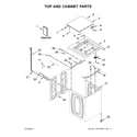 Whirlpool WTW4955HW1 top and cabinet parts diagram