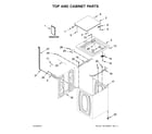 Whirlpool WTW4955HW1 top and cabinet parts diagram