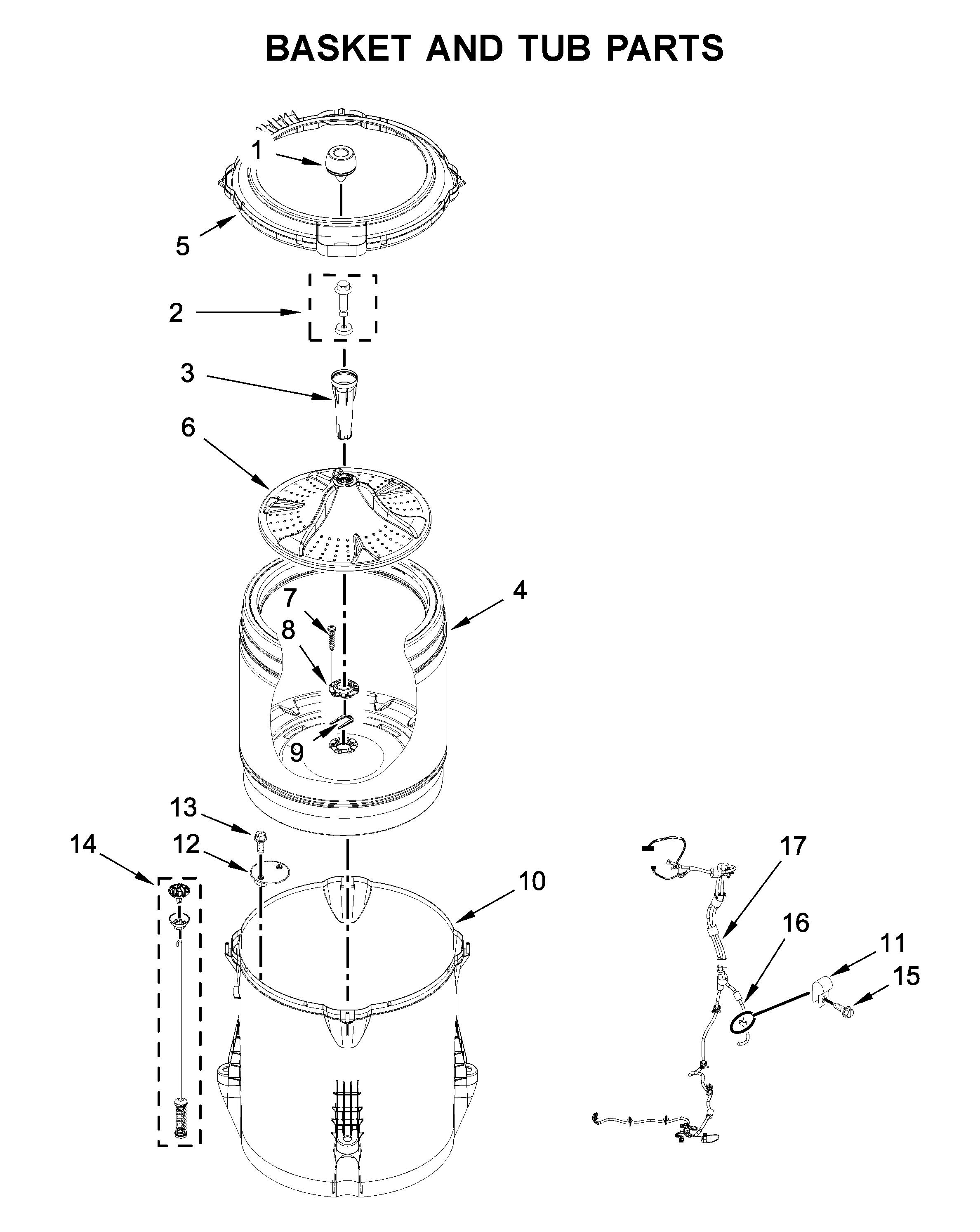 Basket and tub parts