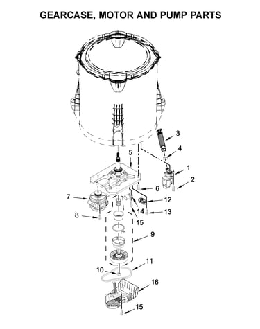 Gearcase, motor and pump parts