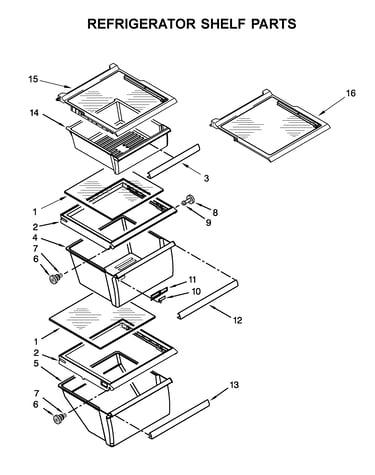 Refrigerator shelf parts