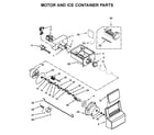Whirlpool 5WRS25FDFG00 motor and ice container parts diagram