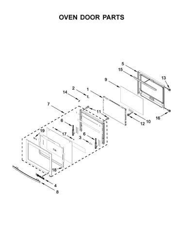 Oven door parts
