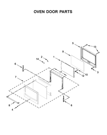Oven door parts