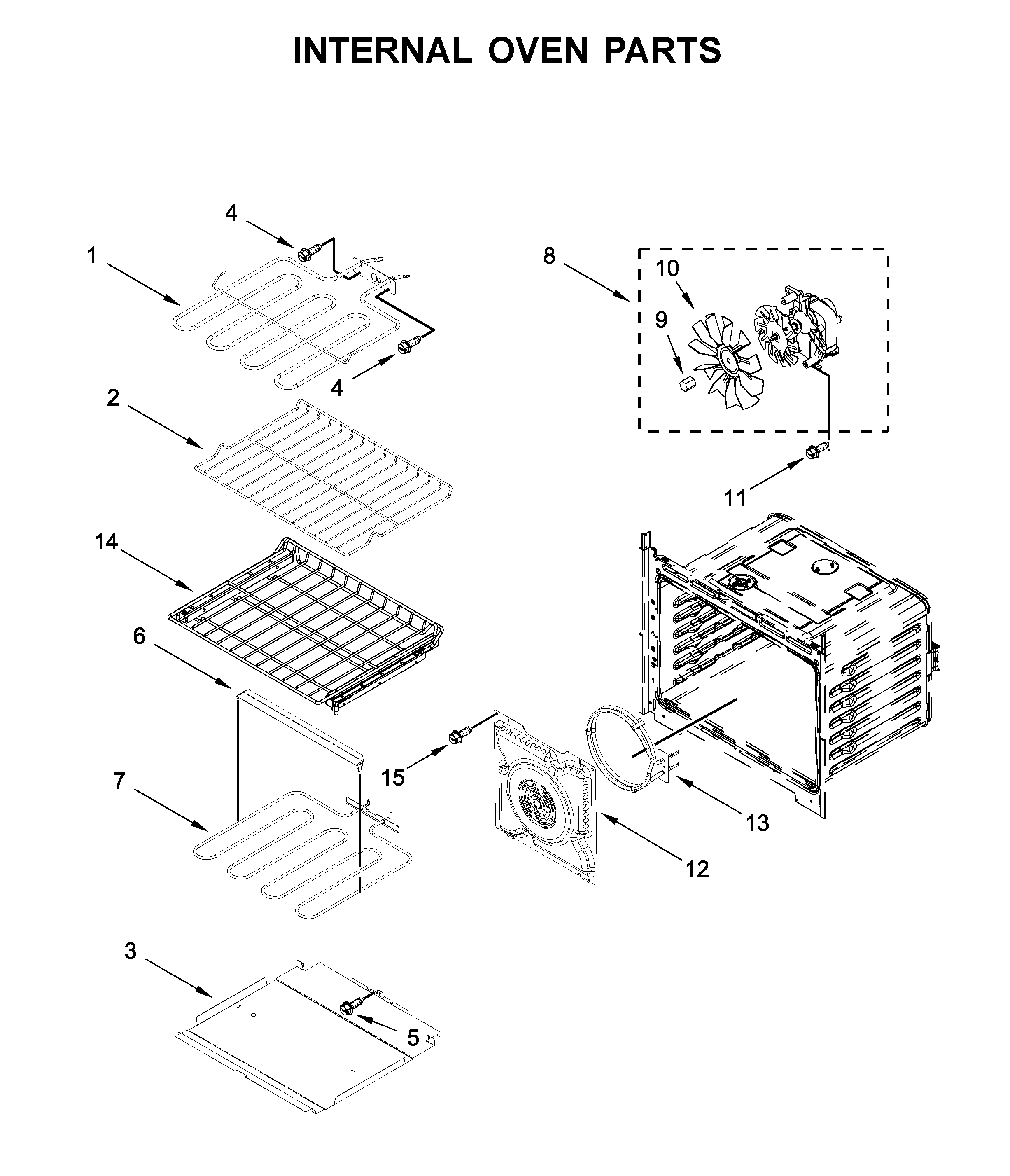 Internal oven parts