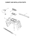 Cabinet and installation parts