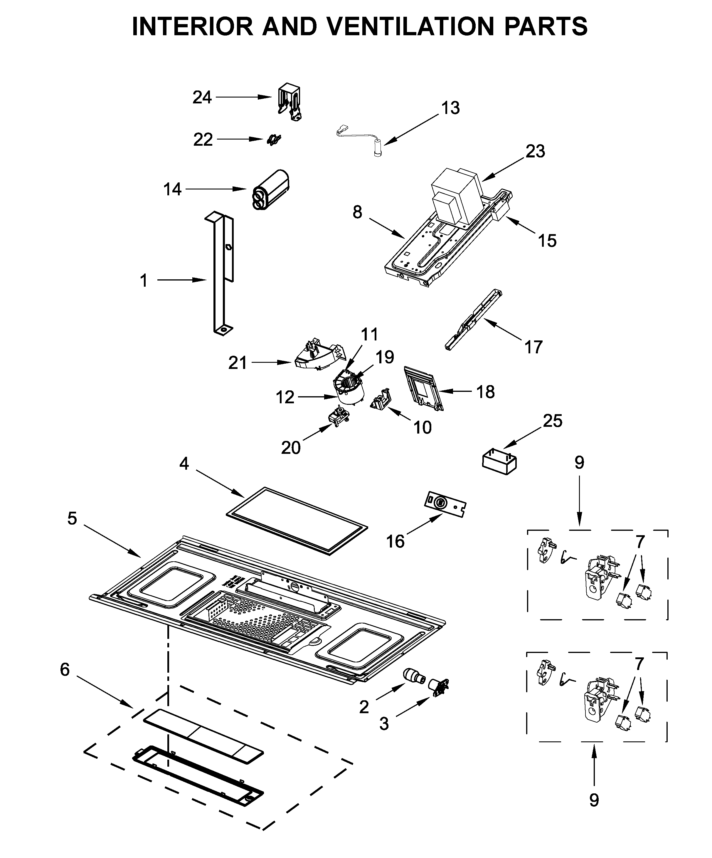 Interior and ventilation parts