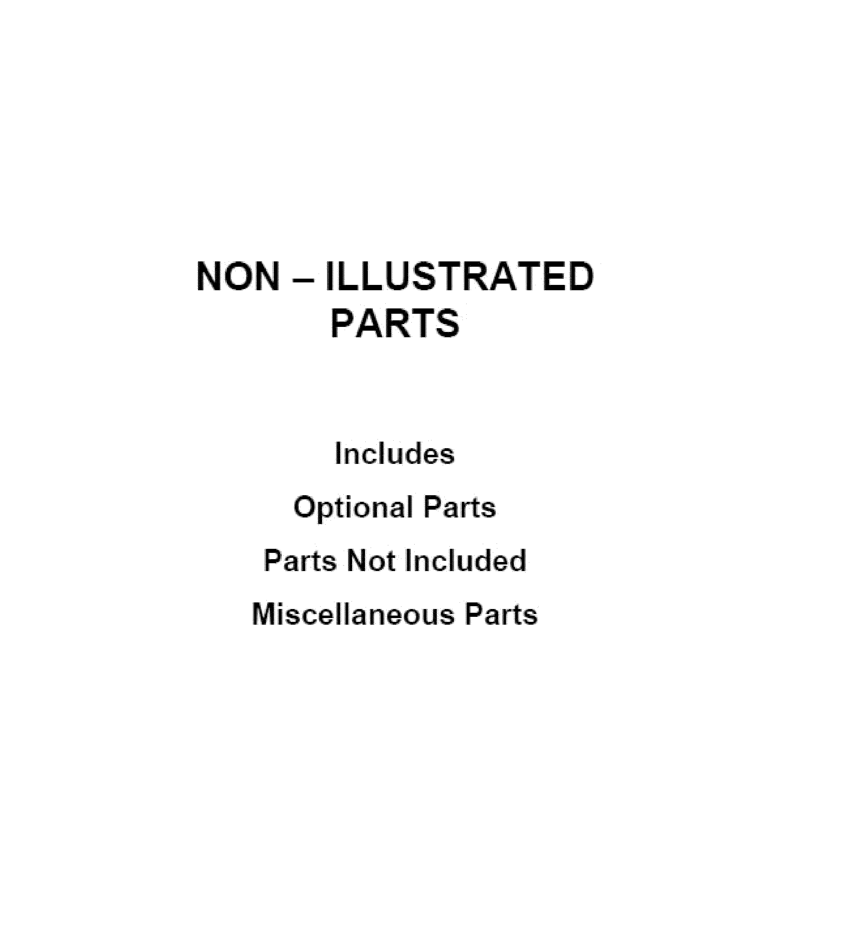 OPTIONAL PARTS (NOT INCLUDED)