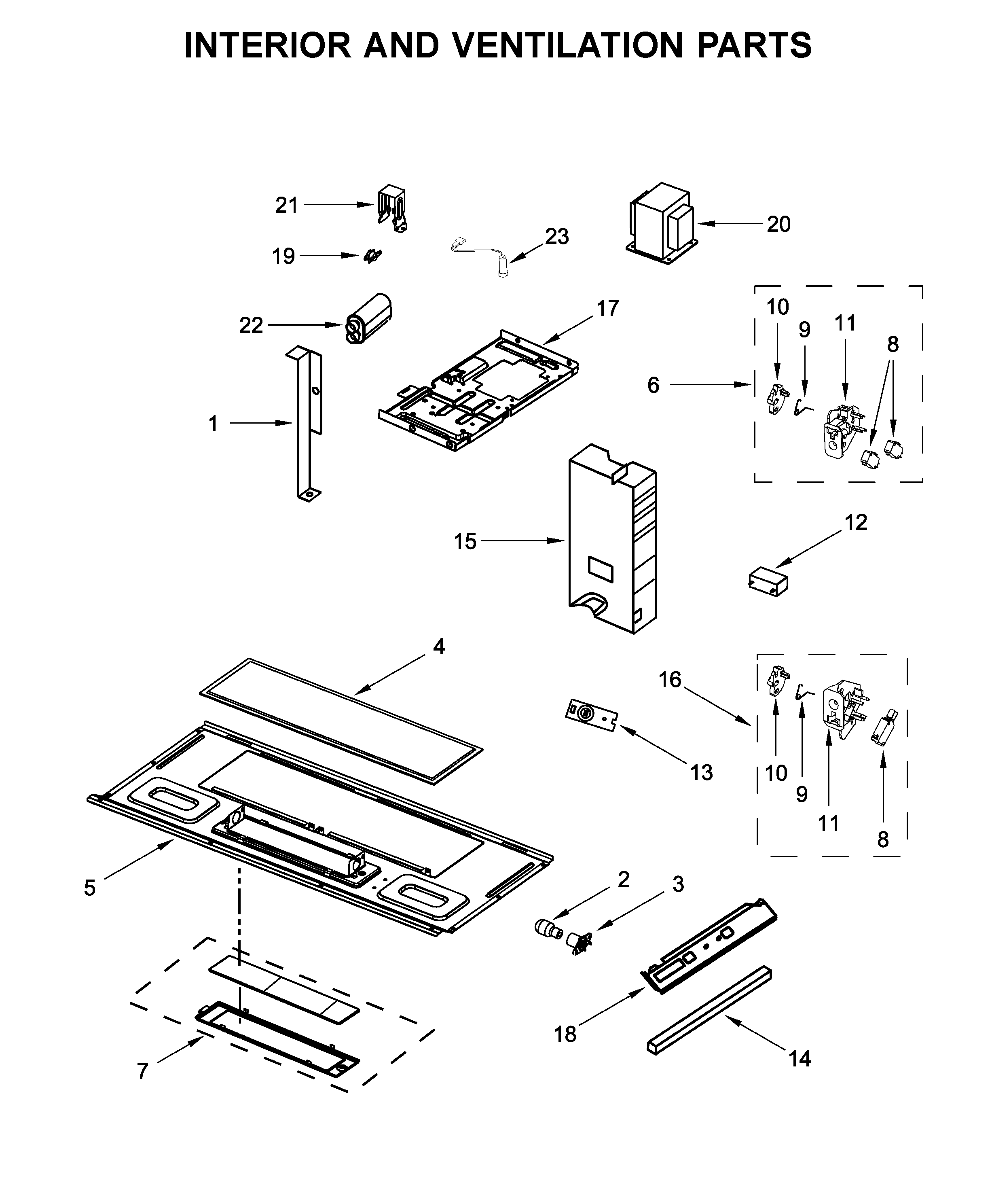 Interior and ventilation parts
