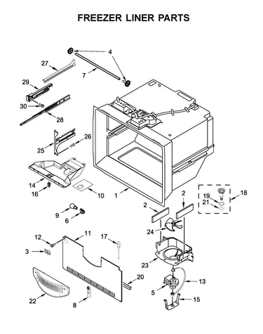 Freezer liner parts