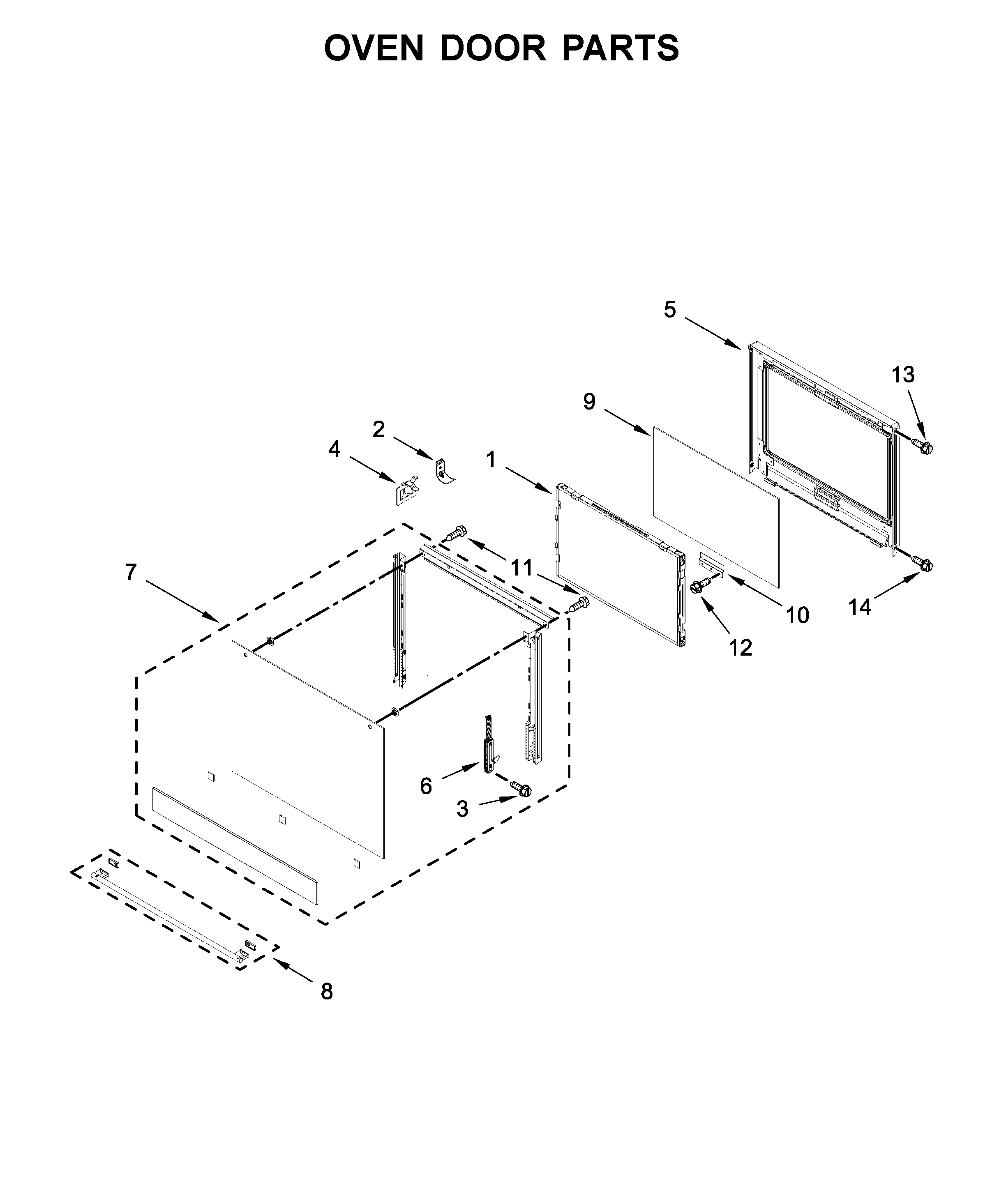 Oven door parts