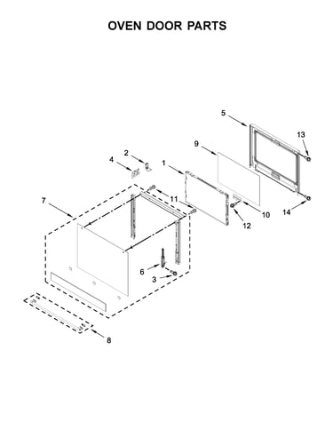 Oven door parts