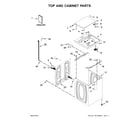 Whirlpool WTW5000DW2 top and cabinet parts diagram