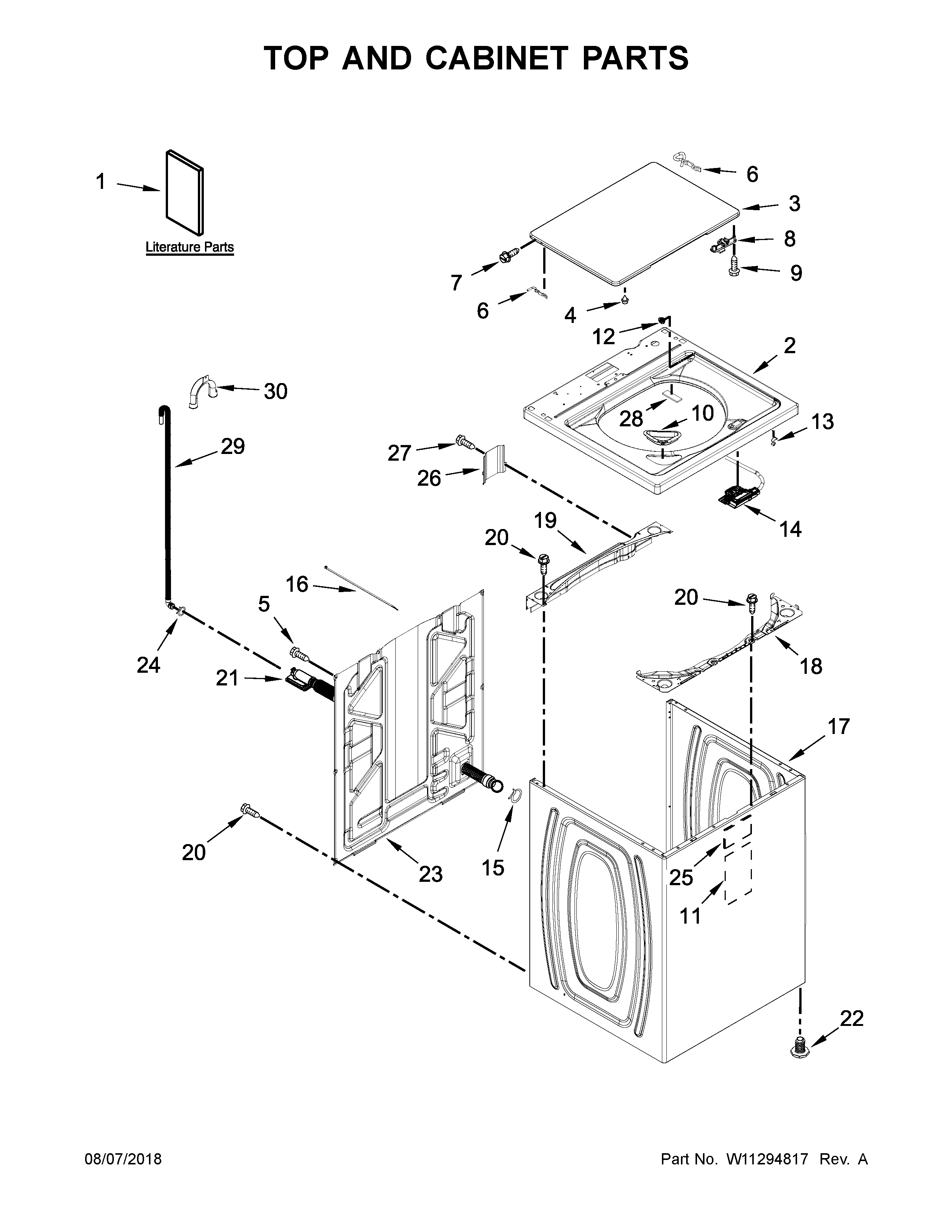 TOP AND CABINET PARTS