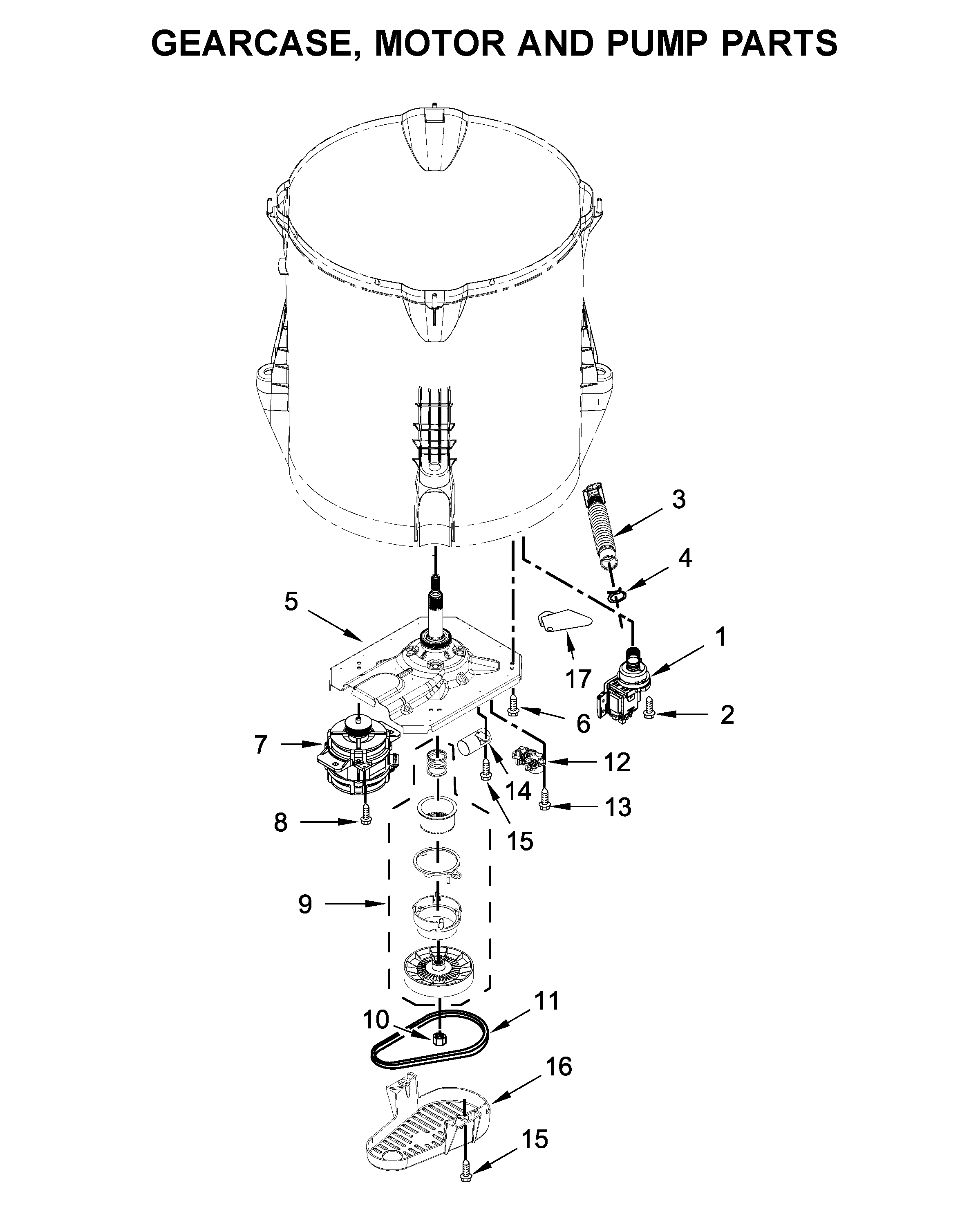 GEARCASE, MOTOR AND PUMP PARTS