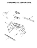 Cabinet and installation parts