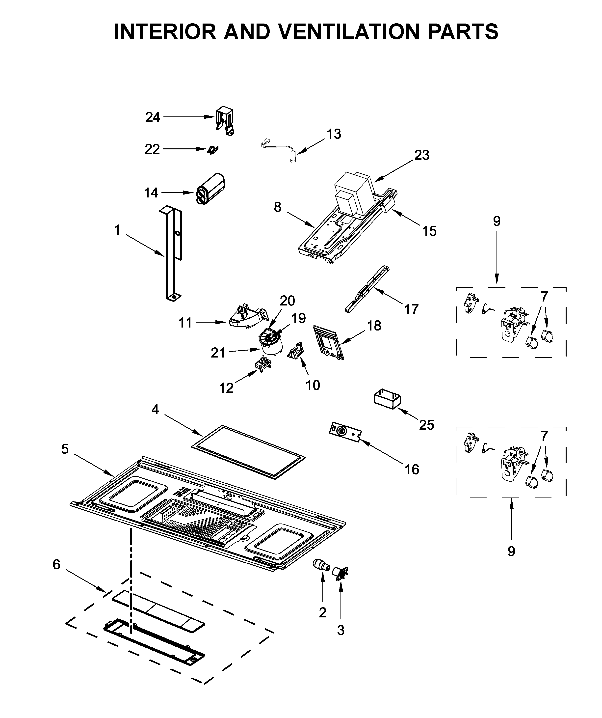 Interior and ventilation parts