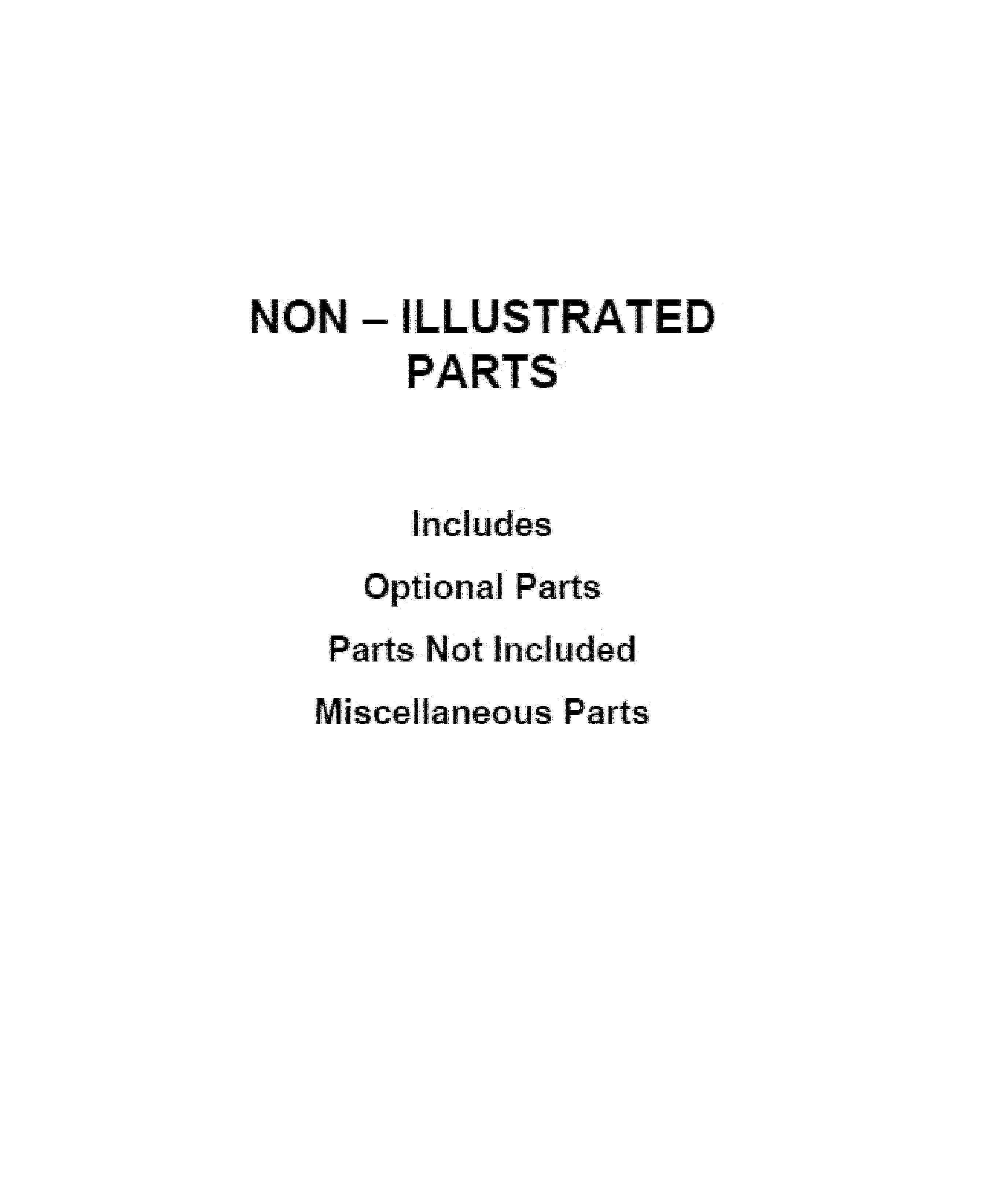 OPTIONAL PARTS (NOT INCLUDED)