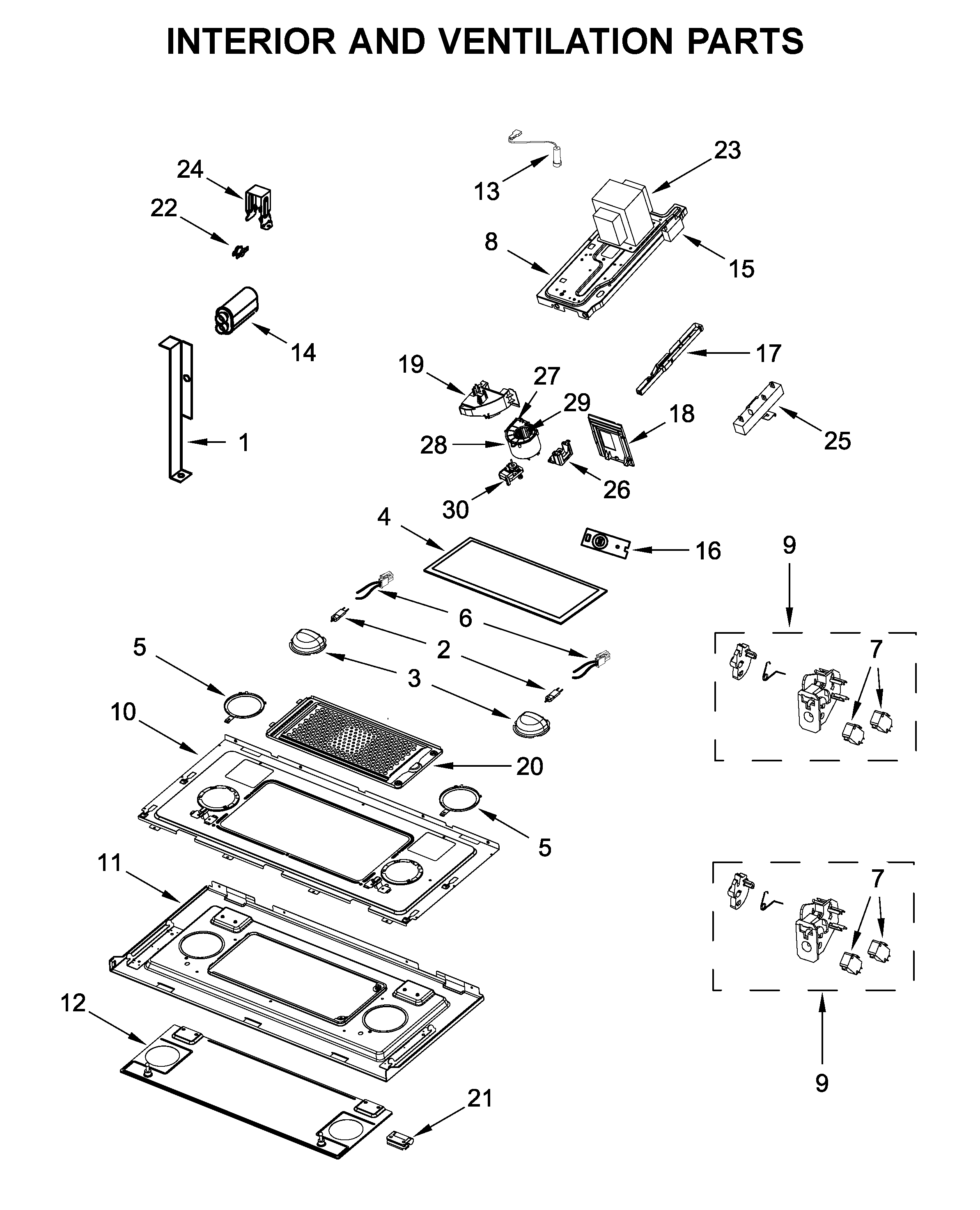 INTERIOR AND VENTILATION PARTS