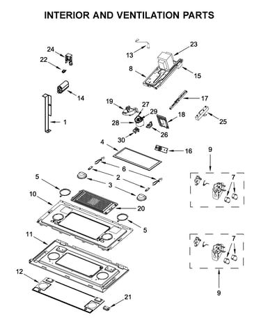 Interior and ventilation parts