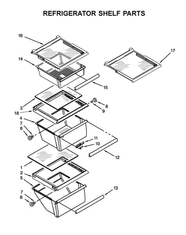 Refrigerator shelf parts