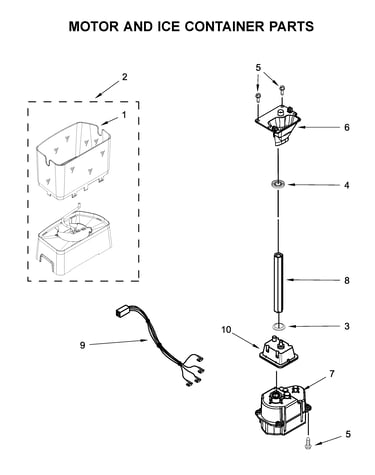 Motor and ice container parts