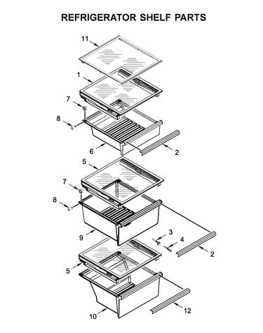 Refrigerator shelf parts