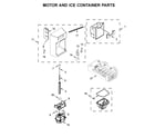 Whirlpool WRSA88FIHN00 motor and ice container parts diagram