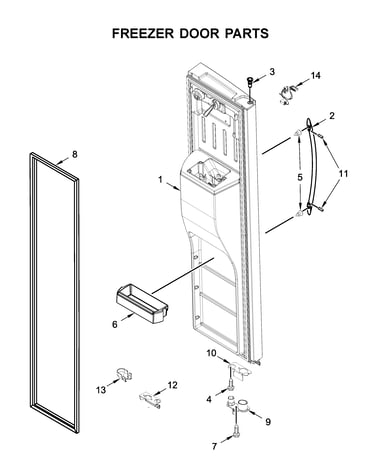 Freezer door parts