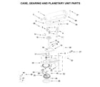 KitchenAid 5KSM45ESL4 case, gearing and planetary unit parts diagram