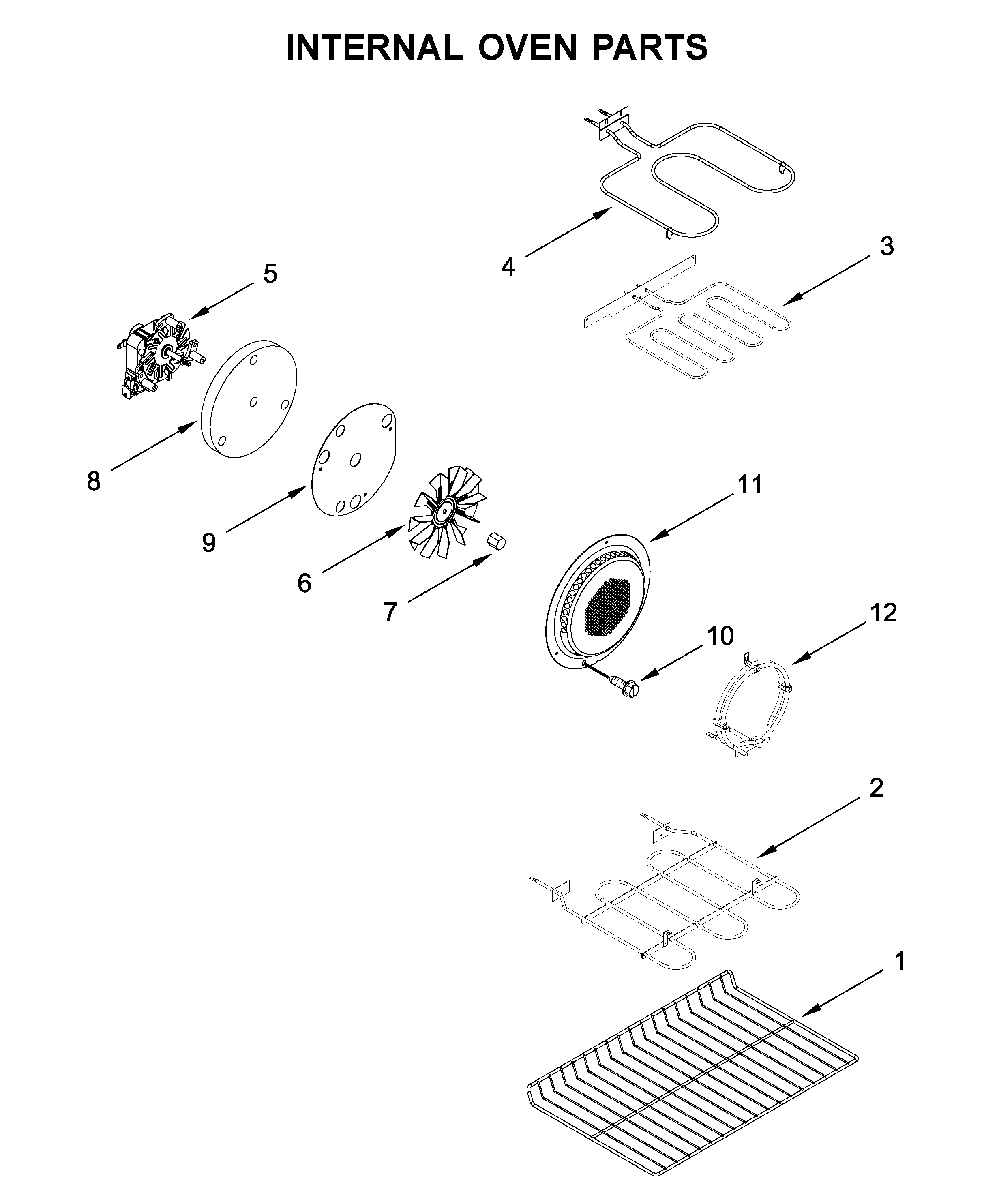 Internal oven parts