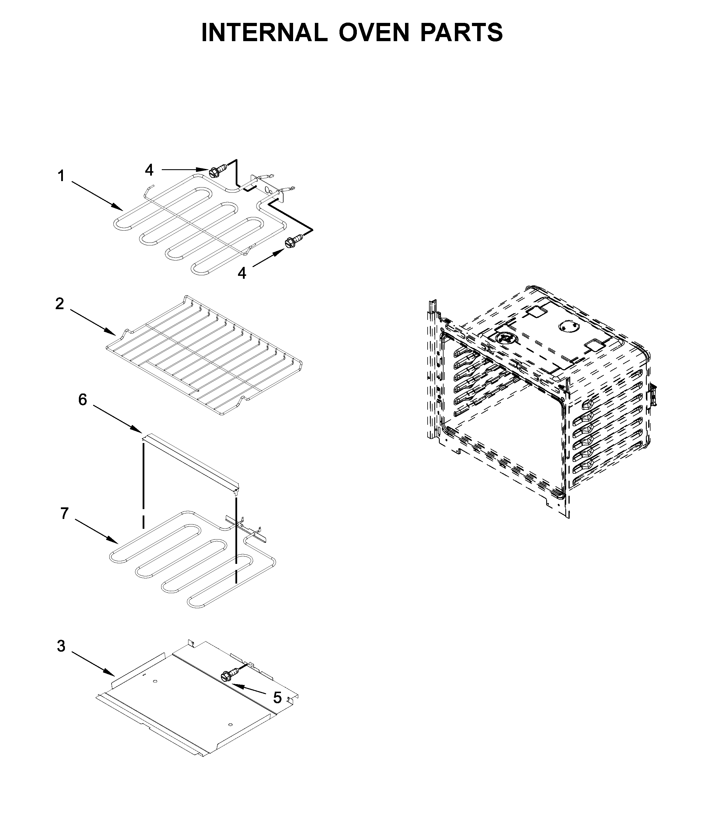 Internal oven parts